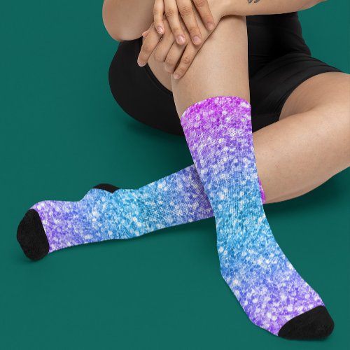 Colorful faux glitter texture background socks