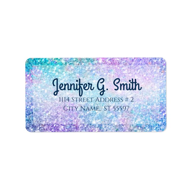 Colorful Faux Glitter Texture Label (Front)