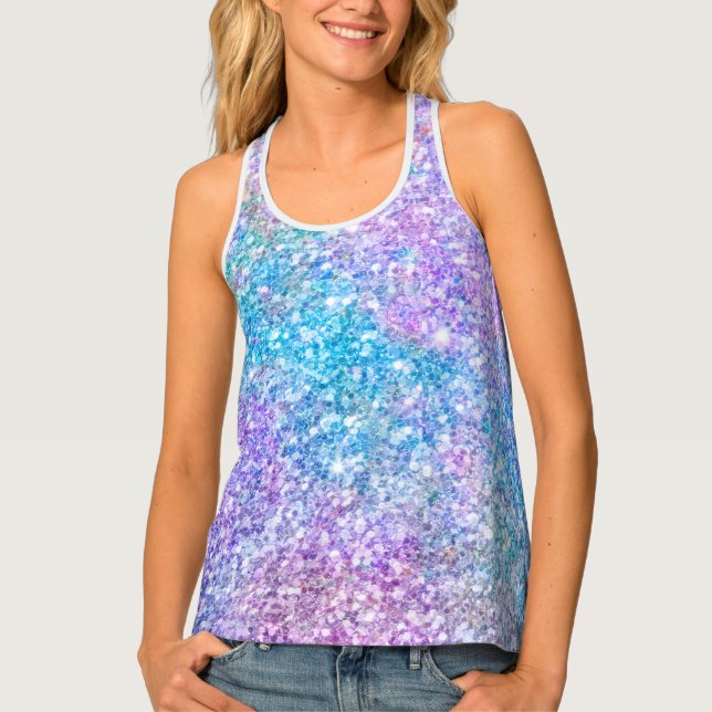 Colorful Faux Glitter Texture Tank Top (Front)