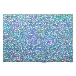 Colorful Faux Glitter Withe Background Cloth Placemat