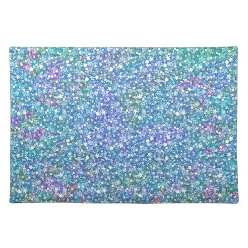 Colorful Faux Glitter Withe Background Cloth Placemat