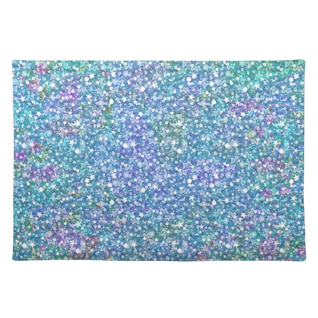 Colorful Faux Glitter Withe Background Cloth Placemat (Front)