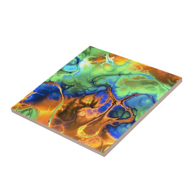 Colorful Faux Marble Stone Ceramic Tile (Side)