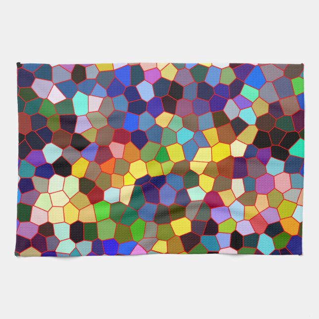 Colorful Faux Stained Glass Look 2 Towel (Horizontal)