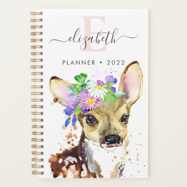 Colorful Fawn Spiral Photo Planner (Front)