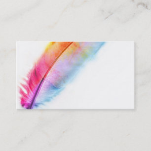 colorful feather art business card custom template