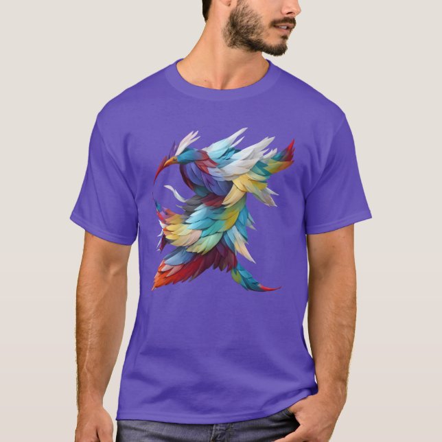 Colorful feather bird family T-Shirt (Front)
