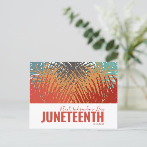 colorful feather Black Independence Day JUNETEENTH Postcard