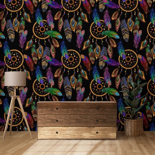 Colorful Feather Dearm Catcher Native Style Wallpaper (Creator Uploaded)