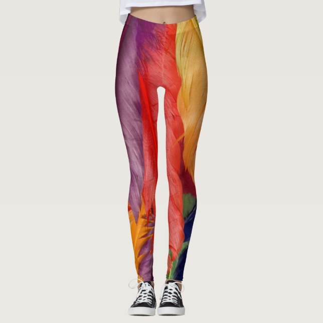 Colorful Feather Leggings (Front)