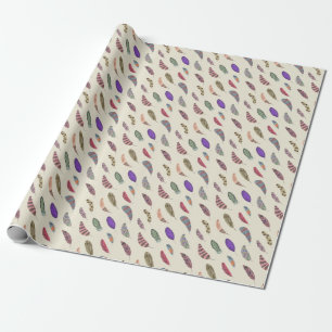 Colorful Feather Pattern - Cute Trendy Modern Wrapping Paper