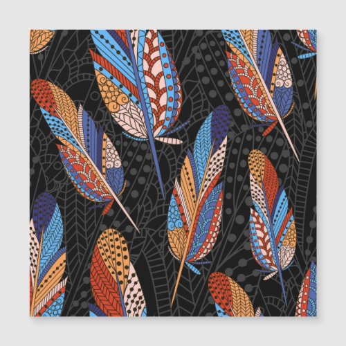 Colorful Feather Pattern Seamless Background