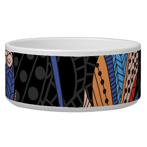 Colorful Feather Pattern Seamless Background Bowl