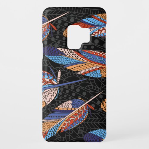 Colorful Feather Pattern Seamless Background Case_Mate Samsung Galaxy S9 Case