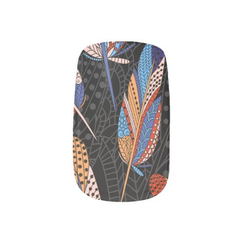 Colorful Feather Pattern Seamless Background Minx Nail Art