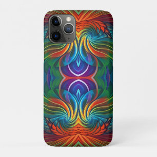 Colorful feather swirl iPhone 11 pro case