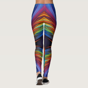 Colorful feather swirl leggings