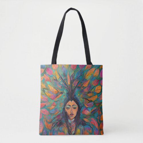 Colorful Feather Tote Bag