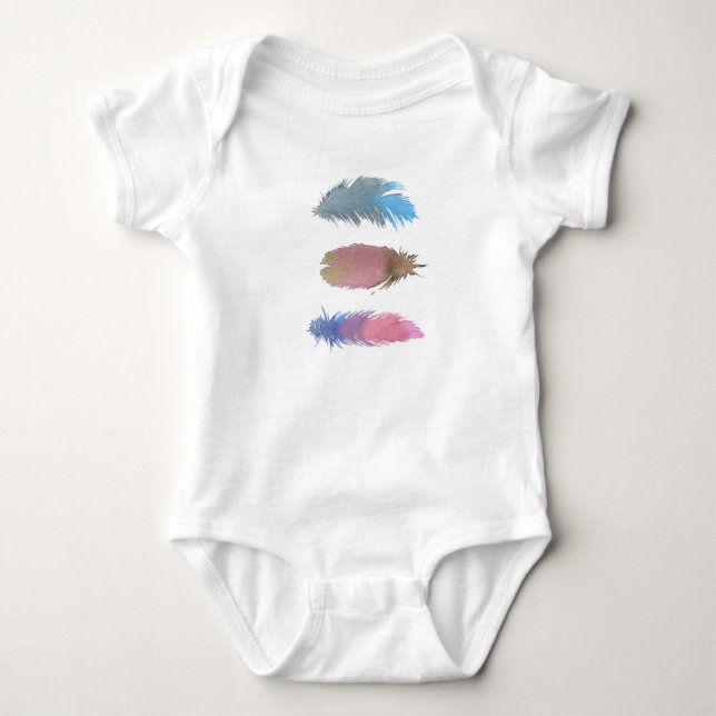 Colorful Feathers baby onsie Baby Bodysuit (Front)