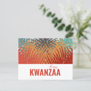 colorful feathers Black Holiday Happy Kwanzaa Postcard
