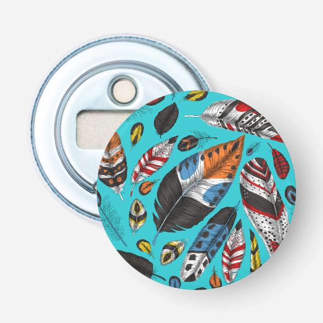 Colorful feathers bottle opener (Front)