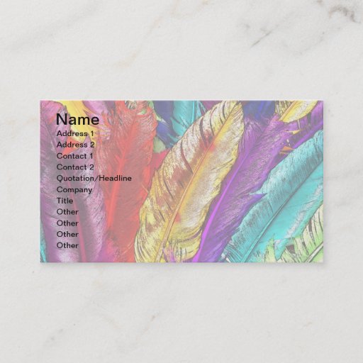 Customizable COLORFUL FEATHERS Business Cards