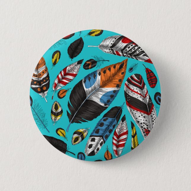 Colorful feathers button (Front)