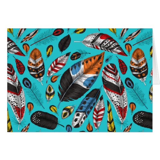 Colorful feathers cards (Front Horizontal)