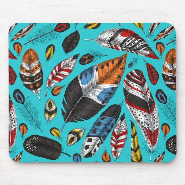 Colorful feathers mouse pad (Front)