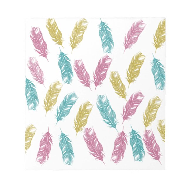 Colorful Feathers pattern Notepad (Front)