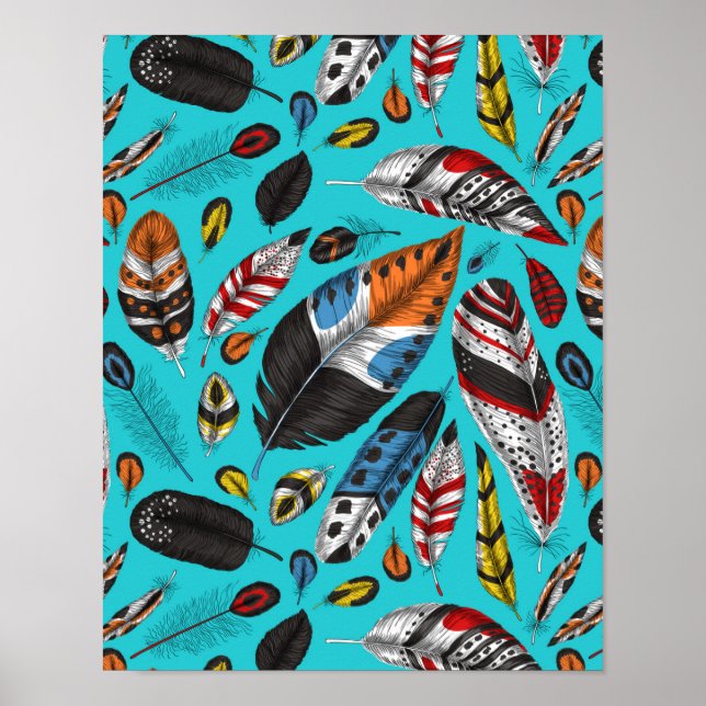 Colorful feathers poster (Front)