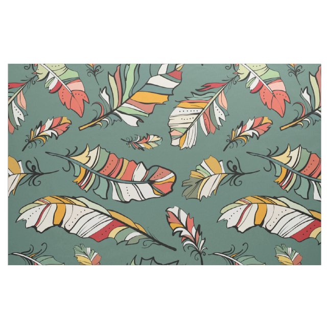 Colorful Feathers Seamless Pattern Fabric (Fat Quarter)