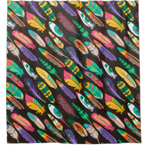 Colorful Feathers Shower Curtain