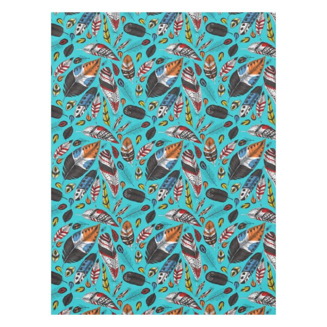 Colorful feathers tablecloth (Front)