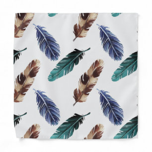 Colorful Feathers Tribal Texture Bandana