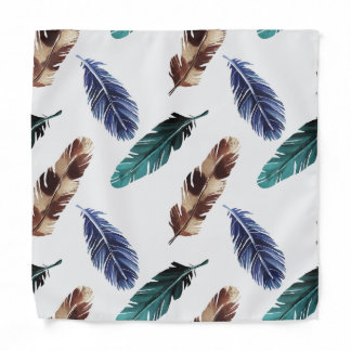 Colorful Feathers Tribal Texture Bandana