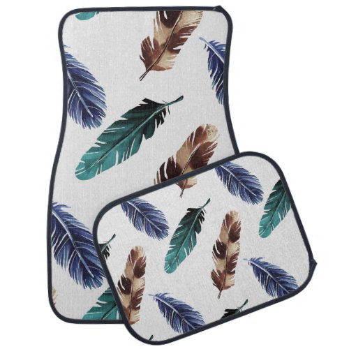 Colorful Feathers Tribal Texture Car Floor Mat