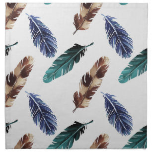 Colorful Feathers Tribal Texture Cloth Napkin