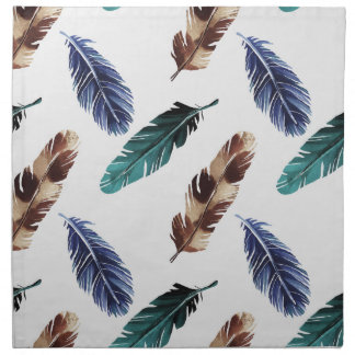 Colorful Feathers Tribal Texture Cloth Napkin