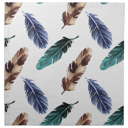 Colorful Feathers Tribal Texture Cloth Napkin