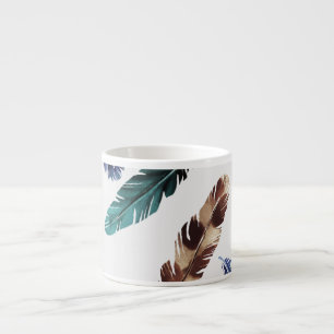 Colorful Feathers Tribal Texture Espresso Cup