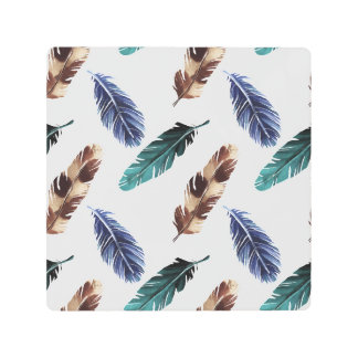 Colorful Feathers Tribal Texture Metal Print