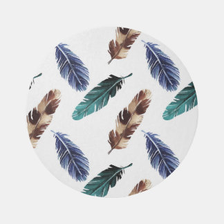 Colorful Feathers Tribal Texture Rug
