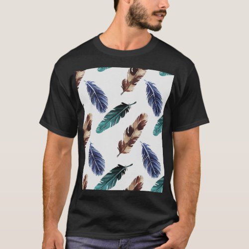 Colorful Feathers Tribal Texture T_Shirt