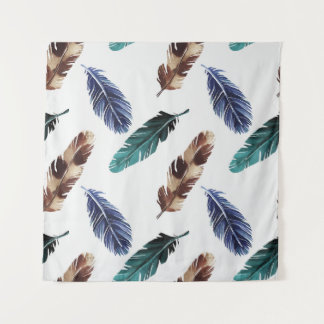 Colorful Feathers Tribal Texture Tapestry