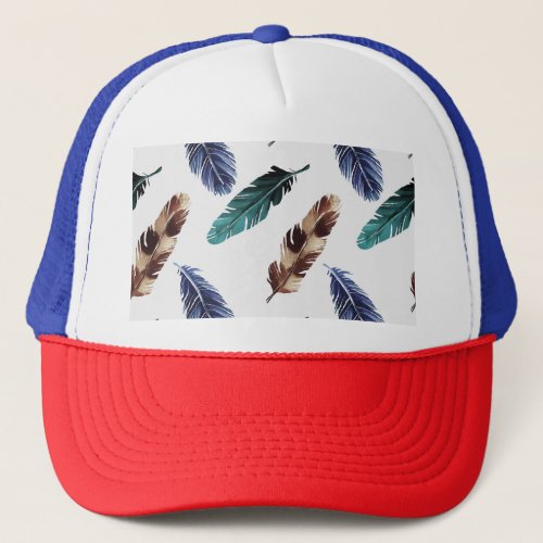 Colorful Feathers Tribal Texture Trucker Hat