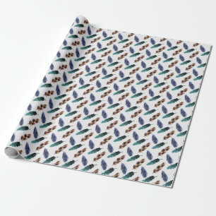 Colorful Feathers Tribal Texture Wrapping Paper