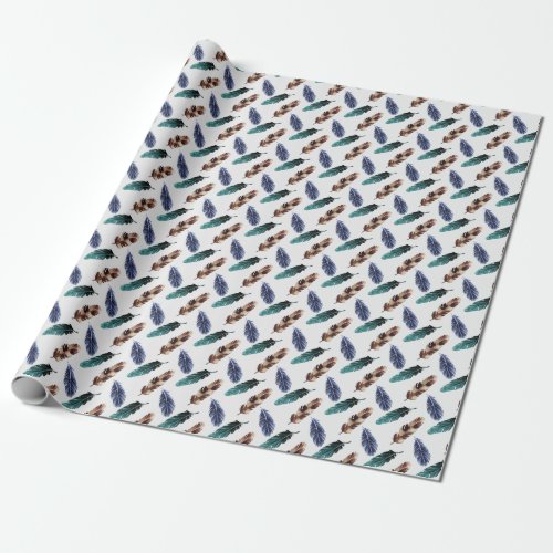 Colorful Feathers Tribal Texture Wrapping Paper