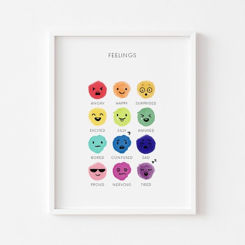 colorful feelings chart print