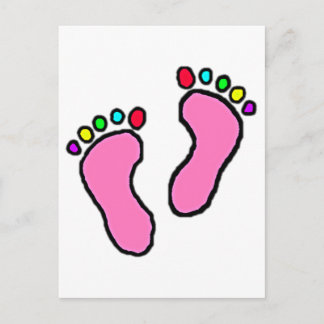 Colorful Feet Cartoon Postcard